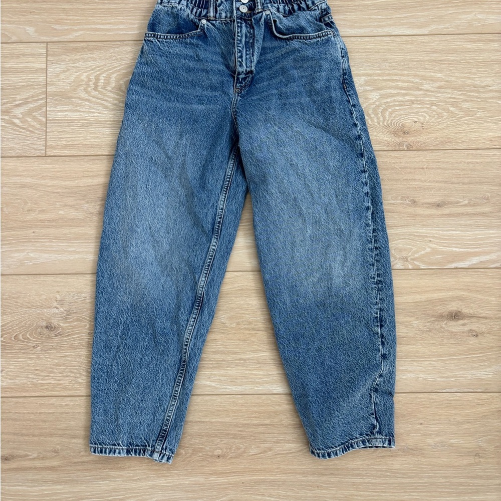 All Saints Hailey barrel-high rise-  Blue Boyfriend Jeans